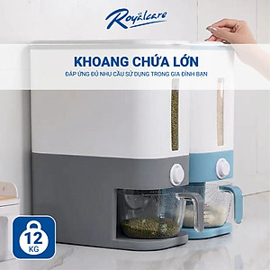 Thùng đựng gạo thông minh Royal Care 6068 - thùng đựng ngũ cốc, chống côn trùng, ẩm mốc