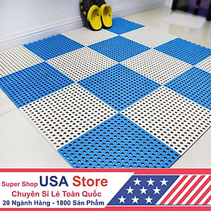 Set 4 Tấm Lót Sàn Thảm Nhựa Ghép Decor KIỂU Ô Tròn T3 - 30X30Cm - Nhựa Dày Chống Trơn Trượt, Khô Thoáng Nhà Tắm