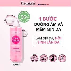 Nước hoa hồng dưỡng ẩm và làm sạch cho da nhạy cảm Evoluderm Lotion Tonique 500ml