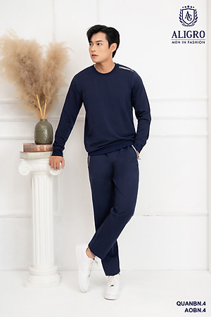 Bộ nỉ nam Aligro màu xanh than BN4