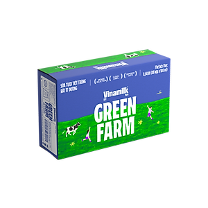 Thùng 48 Hộp Sữa Tươi Tiệt Trùng Vinamilk Green Farm Rất ít đường - Lốc 4 Hộp 180ml