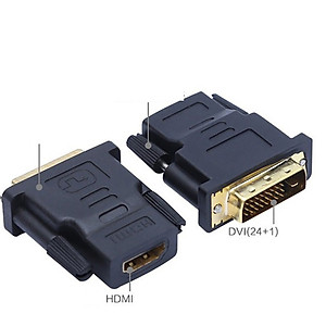 Đầu Chuyển Đổi HDMI Sang DVI 20124 Đầu chuyển đổi DVI-D (24+1) cổng đực sang HDMI cổng cái  (màu đen) Đầu chuyển đổi  HDMI cái sang DVI 24+1 đực - Hàng Nhập Khẩu