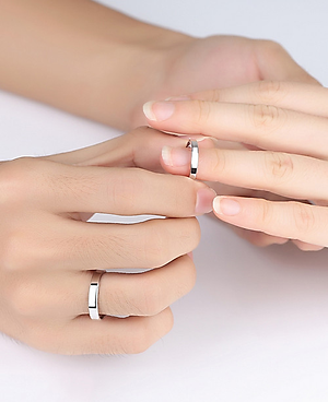 Nhẫn cặp trơn màu bạc NC124 - Size 7