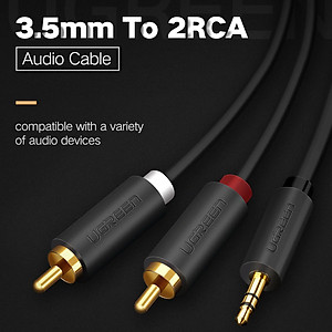 Cáp Audio 3.5mm to AV hoa sen (RCA) dài 1M Ugreen 10772 - Hàng Chính Hãng