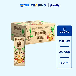 Thùng 24 hộp Sữa hạt 9 loại hạt Vinamilk ít đường - hộp 180ml