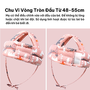 Nón Bảo Vệ Đầu Cho Bé Từ 0 đến 24 Tháng Tập Đi Tập Bò Chống Va Đập Thoáng Khí Êm Ái Dễ Điều Chỉnh - 3 Màu