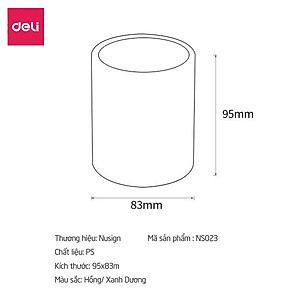 Cốc Nhựa Đa Năng Deli Cao Cấp - Cốc Uống Nước Cốc Đựng Bút Cọ Trang Điểm Ống Cắm Bút Thiết Kế Đơn Giản, Tinh Tế Nhỏ Gọn, Tiện Dụng Hiện Đại