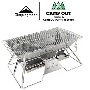Bếp Nướng Than Ngoài Trời Campingmoon Đồ Cắm Trại Du Lịch Dã Ngoại Bếp Than Xếp Gọn Inox Campout A014
