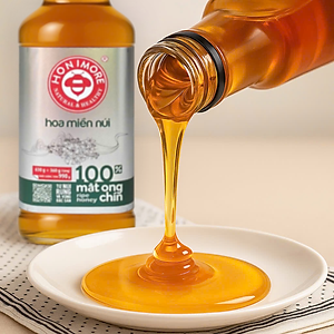 Combo Mật ong nguyên chất Hoa Miền Núi Honimore 630g/chai tặng 1 chai mật ong Hoa Vải Thiều 360g/chai - tăng sức đề kháng