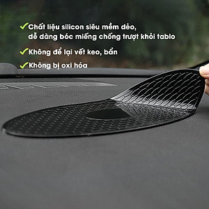 Thảm taplo silicone chống trượt lót đồ trang trí taplo ô tô, phụ kiện nội thất oto Tâm Luân