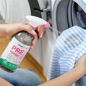 Set 3 chai 1 vòi Xịt xử lý vết bẩn trước khi giặt Stanhome Pre Wash Ecolabel 500ml/chai- mẫu mới