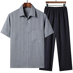 Bộ đũi nam trung niên, bộ quần áo trung niên nam cho bố