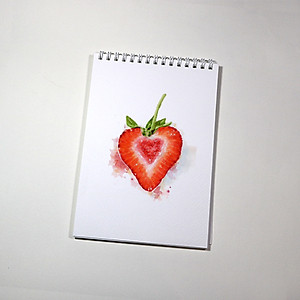 Sổ vẽ màu nước chuyên dụng A5 có vân, dòng cao cấp lên màu đẹp loang màu tự nhiên vẽ được cả chì, 15 tờ/cuốn chất giấy dày 300gsm nhập từ Ý không bị cong TIG373 Green Art - Hàng chính hãng