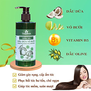 Dầu xả dầu dừa vỏ bưởi Tabaha 300ml làm mềm tóc giảm gãy rụng
