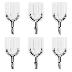 Combo set 6 móc treo dán tường đa năng chịu lực có sẵn keo dán màu trắng Deli - Nhiều kích cỡ - Phù hợp cho nhà tắm, nhà bếp - 19350