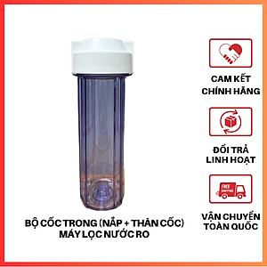 Cốc Lọc Nước Thô Trong - Màu 10inch, Máy RO, Co Nối Nhanh - Hàng chính hãng
