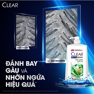 Dầu gội đầu Clear Mát Lạnh Bạc Hà sạch gàu ngứa và vi khuẩn suốt 48 Giờ 880g
