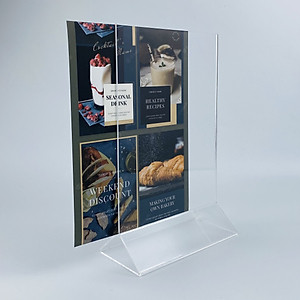 Kệ mica 2 mặt Enter E02 150x210mm chân tam giác A5 đứng