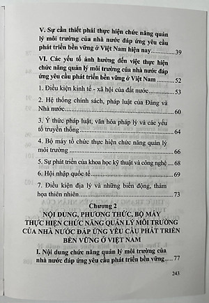 Sách - Chức Năng Quản Lý Môi Trường Của Nhà Nước Đáp Ứng Yêu Cầu Phát Triển Bền Vững Ở Việt Nam