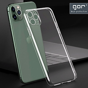 Ốp Lưng Silicon Trong Suốt Gor Cho Iphone 11/ 11 Pro/ 11 Pro Max/ 12/ 12 Pro/ 12 Pro Max/ XR/ Xs Max/ XS Có Gờ Bảo Vệ Camera - Hàng Nhập Khẩu