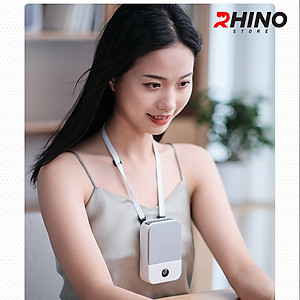 Quạt gió mini cầm tay Rhino F302 tích điện, 3 mức độ gió, pin 2000 mAh kèm dây treo - Hàng chính hãng