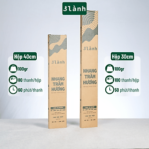 Nhang Trầm Hương Đặc Biệt  3 Lành Dài 23-30-40cm, Hộp 100-400gr Sạch Tự Nhiên 100% Không Hóa Chất 7-12 Năm Trầm Thờ Cúng Dâng Hương Xông Nhà