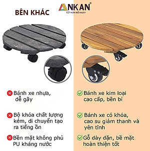 Đế Lót Chậu Cây Có Bánh Xe Cao Cấp Đường Kính 35cm Tải Trọng 150Kg, Để Di Chuyển Chậu Cây Thường Xuyên