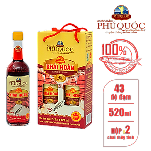 Hộp 2 Chai Nước mắm Khải Hoàn Phú Quốc 43 độ đạm