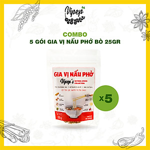 Combo 5 Gói Gia Vị Nấu Phở Vipep  - Gia Vị Nấu Phở Bò