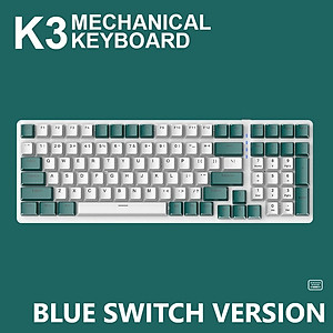 Bàn phím cơ gaming K3 Led Rainbow Hotswap Chống ồn cho máy tính laptop hàng nhập khẩu
