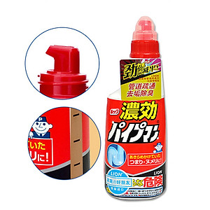 Chai nước thông tắc cống, đường ống, bồn cầu, bồn rửa bát Lion Nhật Bản 450g