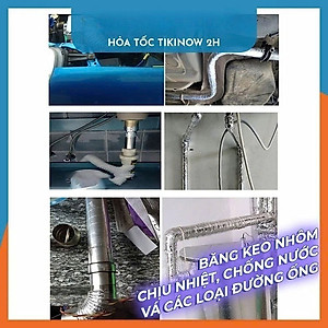 5cm x 30mét Băng Keo Giấy Bạc Nhôm Chịu Nhiệt Chống Nước Để Vá Thau Rổ, Chống Thấm Nhà Bếp Vá Ống Nước Thau Chậu
