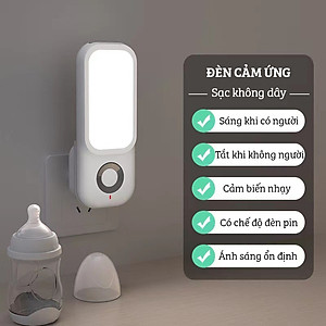 Đèn Ngủ Cảm Ứng Thông Minh Sử Dụng Pin Sạc FEIDASH TB-38SL - Cảm Ứng Nhạy Bén Khi Có Chuyển Động - Chiếu Sáng Đa Chức Năng, Có Thể Cầm Tay Sử Dụng Như Đèn Pin - Sạc Bằng Cáp Sạc USB-C Và Sạc Không Dây Qua Đốc Sạc Adapter 