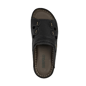 Dép nam quai ngang da bò cao cấp đế cao su SUNPOLO DQN018