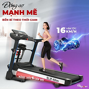 Máy Chạy Bộ Điện ELIP Allias Đa Năng Chính Hãng, Động Cơ Mạnh 3.0 HP, Thảm Chạy Rộng