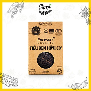 Tiêu Đen Hạt Farmers' Organic Vipep Túi Giấy 50g