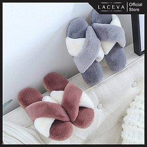 Dép Bông Đi Trong Nhà Đế Cao Su Đúc Cao Cấp LACEVA DP95