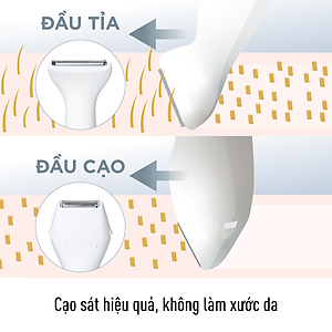 Máy cạo tỉa lông Bikini Nam Nữ Panasonic ES-WV60 – Thiết kế đầu chữ T chuyên dụng – Hai đầu cạo tỉa linh hoạt – Có phụ kiện đầu chải bảo vệ da – Hàng chính hãng