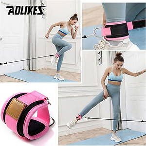 SET Dây Kháng Lực Tập Mông AOLIKES Có Quấn Cổ Chân Legs Pulley Strap Lifting Fitness