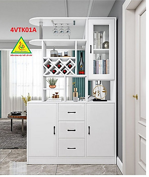 Vách ngăn kiêm tủ rượu trang trí phòng khách , nhà bếp 4VTK01 - Nội thất lắp ráp Viễn Đông