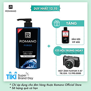 Dầu Gội Cao Cấp Cho Nam Romano Force (650g)
