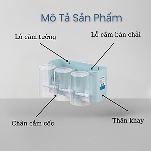 Kệ Để Bàn Chải, Cốc Và Kem Đánh Răng Việt Nhật, Bộ Cắm Bàn Chải 3 cốc - Nhựa Việt Nhật Chính Hãng