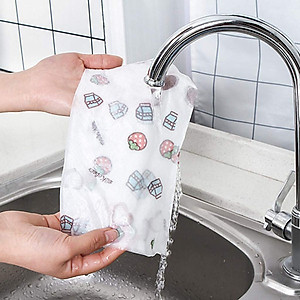 Combo 2 cuôn khăn lau đa năng có thể tái sử dụng họa tiết hoạt hình