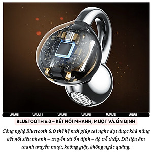 Tai nghe ENC phiên dịch Open-Ear AI RealTalk Translation bluetooth 6.0 không dây WIWU OWS Ai305 - Bluetooth 6.0, dịch thời gian thực, Âm Thanh 360°, Directional Sound Transmission, Dynamic Bass 9 & Surround Sound 9 - Hàng nhập khẩu