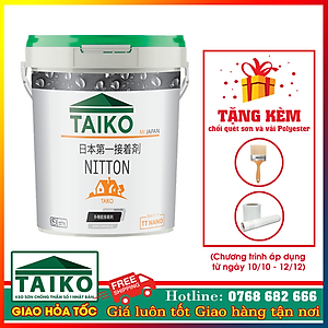 1 Kg Keo Sơn Chống Thấm Sàn TAIKO NITTON (Gốc Acrylic) -  Chống Thấm Lộ Thiên, Sàn Mái, Máng Xối, Ban Công, Lô Gia Tặng Kèm Vải Kết Cấu/Hiệu Quả Hơn Khi Pha Xi Măng