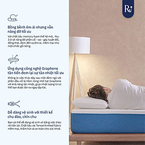 Gối Niu Ru9 Graphene Foam | Hỗ Trợ Nâng Đỡ Đầu | Giúp Giảm Đau Vai Gáy | Chất Liệu Foam Mềm Mại | 2 Kích Thước