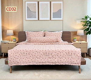 Bộ Ga 4 món Cotton Đũi Tatana mền mịn, thoáng mát  Mẫu ngẫu nhiên ( chọn mẫu ib shop )