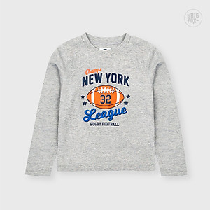 Áo bé trai BIGFOX - MISS MEOW thu đông, áo thun dài tay cho bé size đại in hình bóng bầu dục Newyork 11 - 38 kg