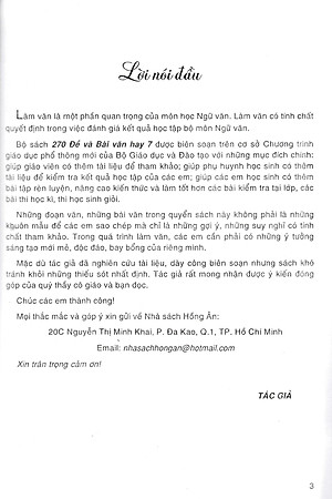 270 Đề Và Bài Văn Hay 7 (Dùng Chung Cho Các Bộ SGK Hiện Hành) _HA