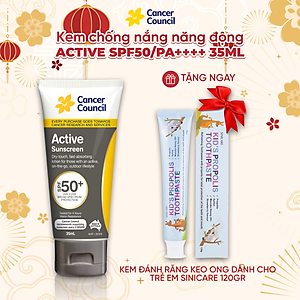 Kem chống nắng năng động Cancer Council Active SPF 50+/PA ++++ 35ml